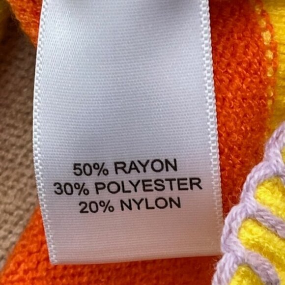 XOKR Kerri Rosenthal Heart Sunshine Color Block Cardigan V Neck Long Sleeves Med - Picture 12 of 16